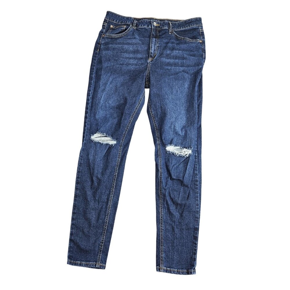 Wild Fable‎ High Rise Skinny Jeans Womens 14 Blue Distressed Stretch Denim